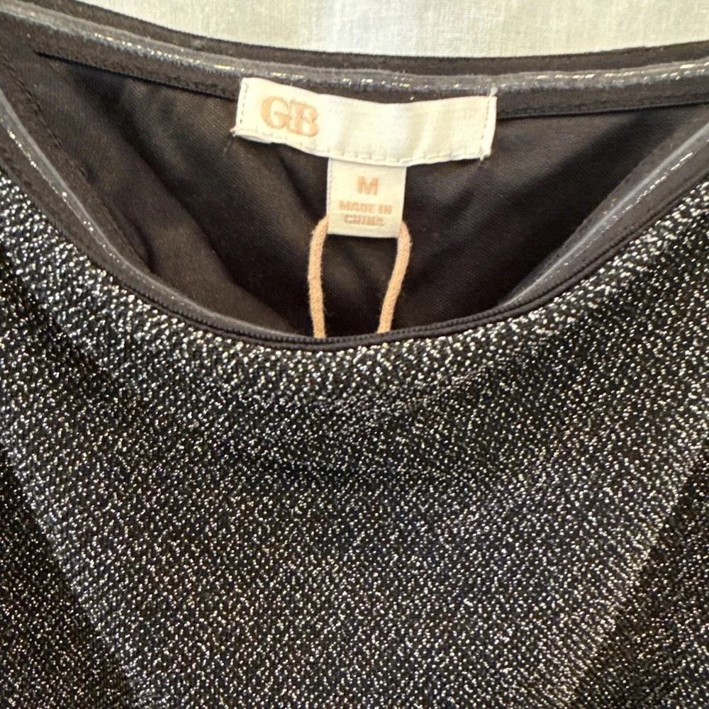 NWT Gianni Bini GB PROM Evening Formal‎ Gala Dress Black Silver Strapless Size M